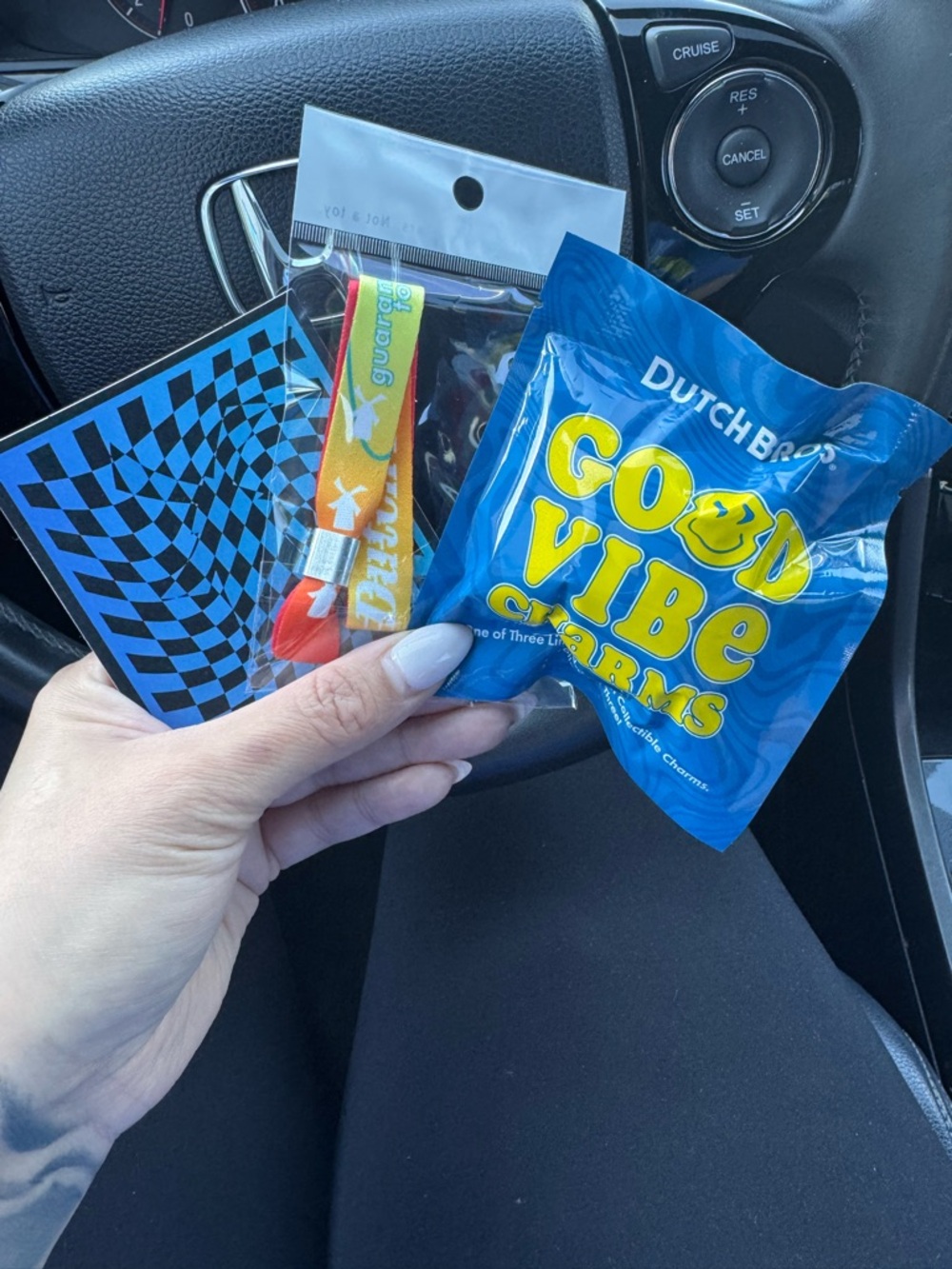 Dutch Bros Charm, Sticker and Festival Wristband
